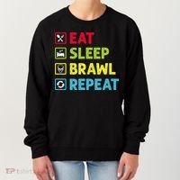Eat Sleep Brawl Repeat Funny Video Gamer Gaming Women's Sweatshirt thumb 0