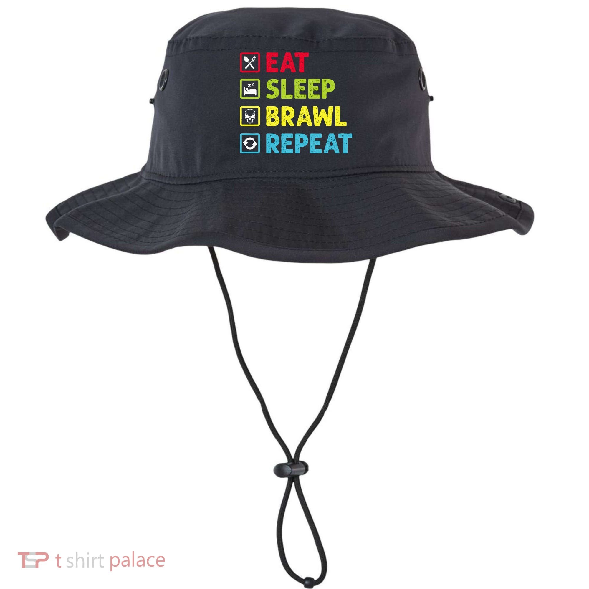 Eat Sleep Brawl Repeat Funny Video Gamer Gaming Bucket Hat