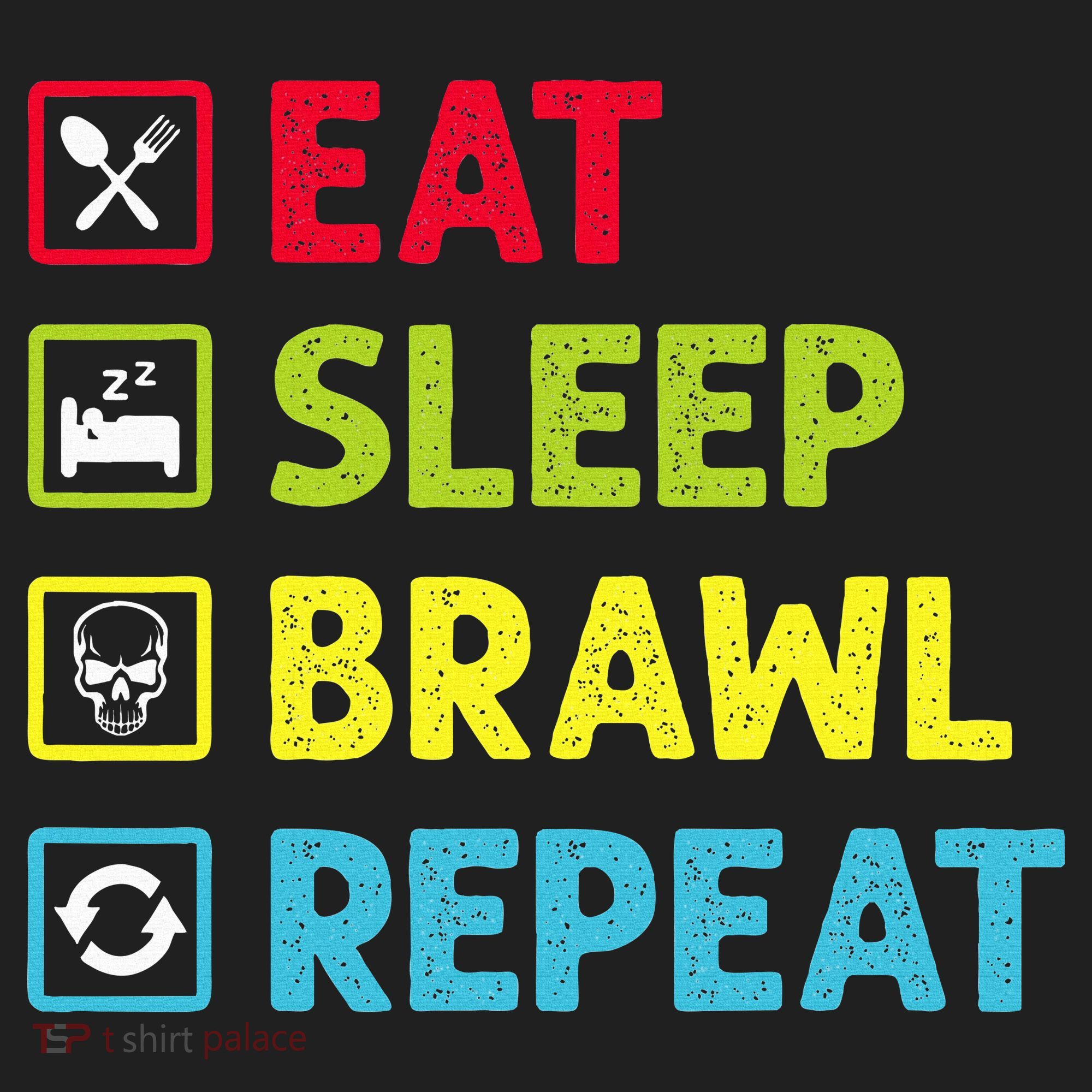 Eat Sleep Brawl Repeat Funny Video Gamer Gaming Beanie