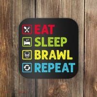 Eat Sleep Brawl Repeat Funny Video Gamer Gaming Coaster thumb 0