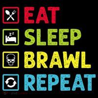 Eat Sleep Brawl Repeat Funny Video Gamer Gaming Women's Hoodie thumb 2