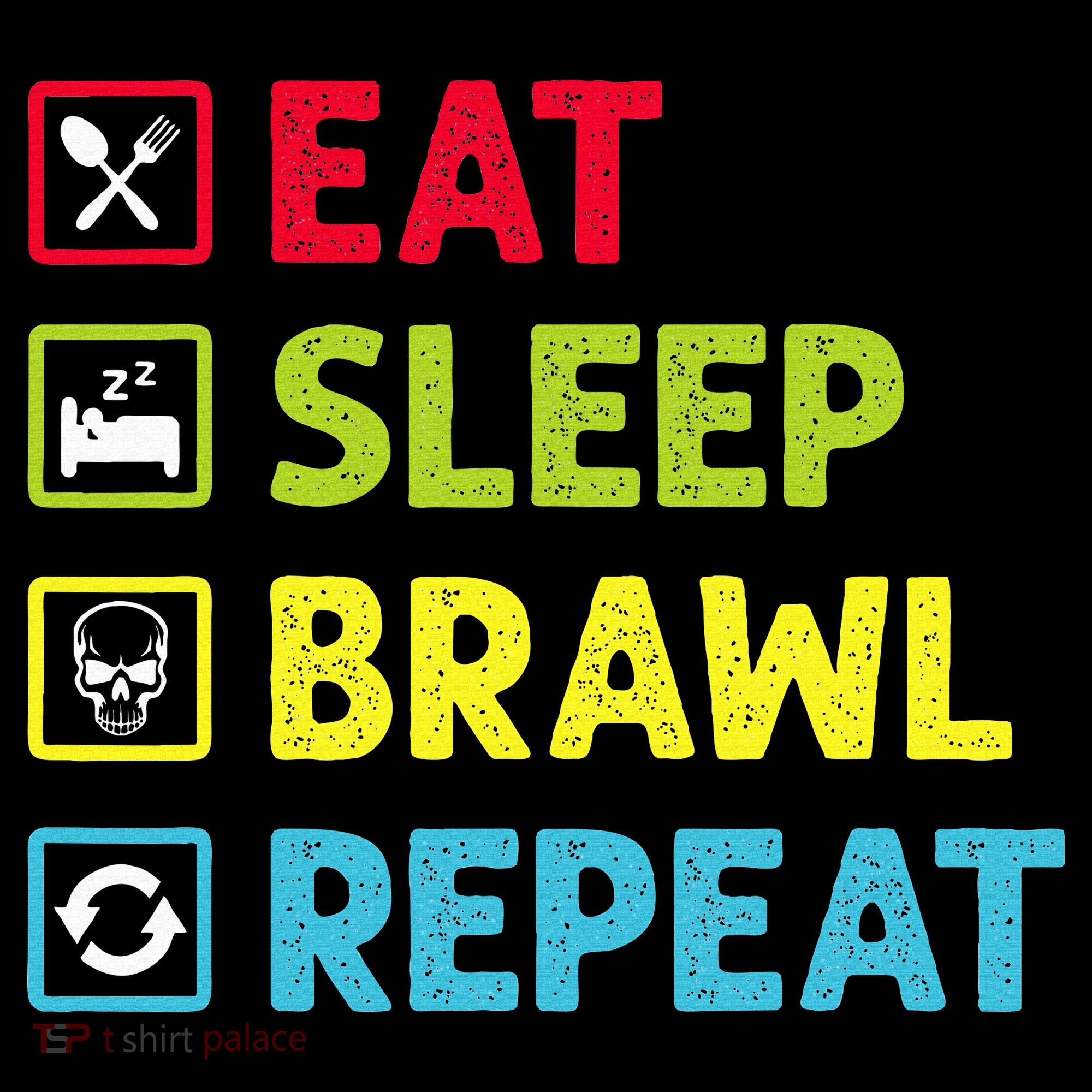 Eat Sleep Brawl Repeat Funny Video Gamer Gaming Women's Hoodie
