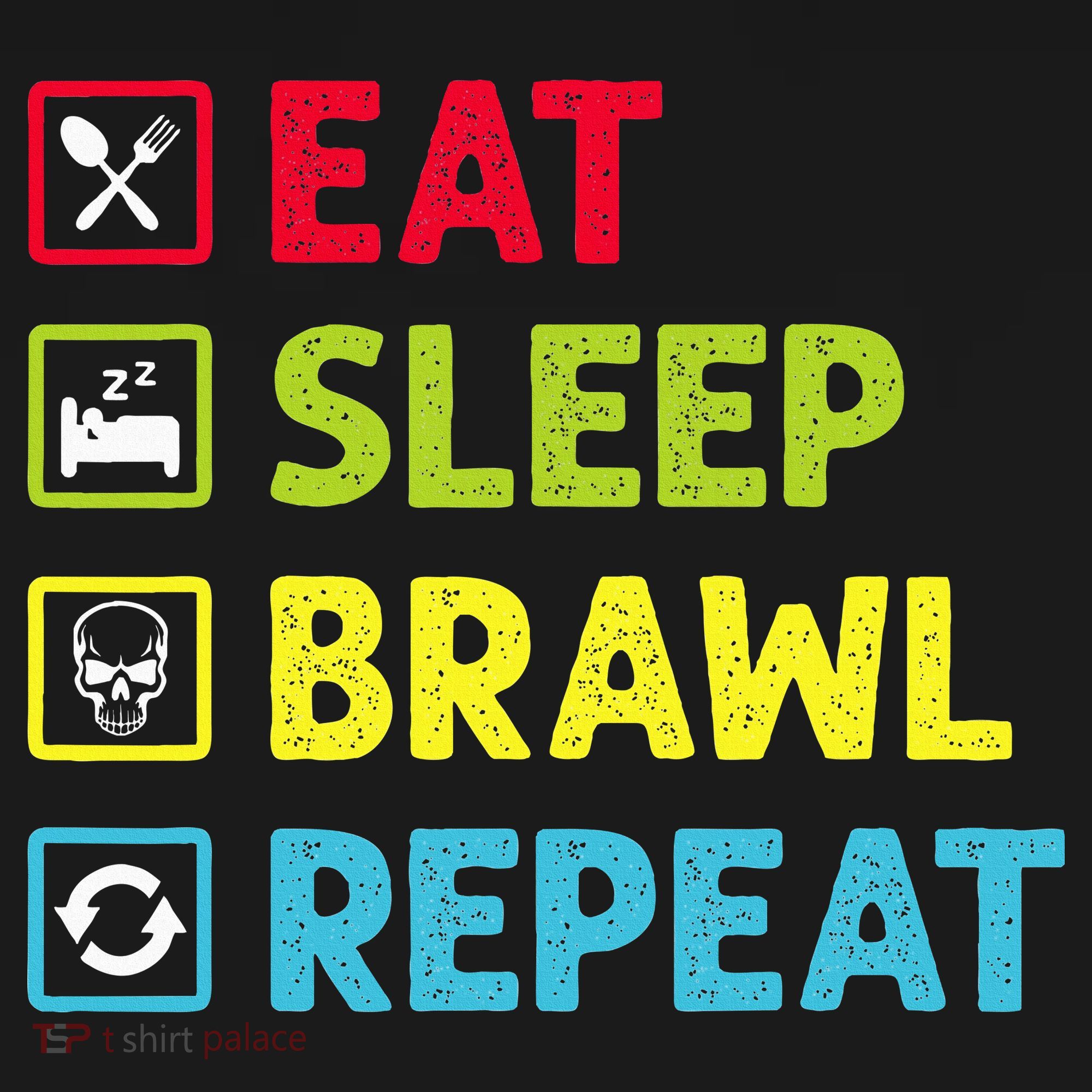 Eat Sleep Brawl Repeat Funny Video Gamer Gaming Mousepad