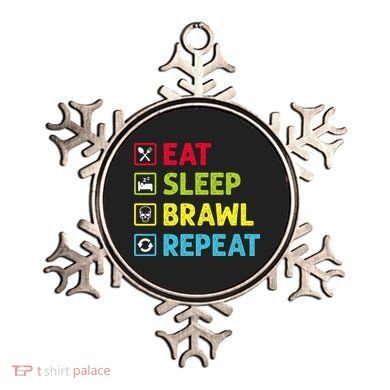 Eat Sleep Brawl Repeat Funny Video Gamer Gaming Ornament