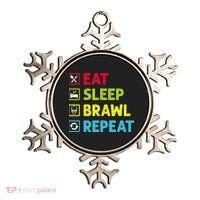 Eat Sleep Brawl Repeat Funny Video Gamer Gaming Ornament thumb 0