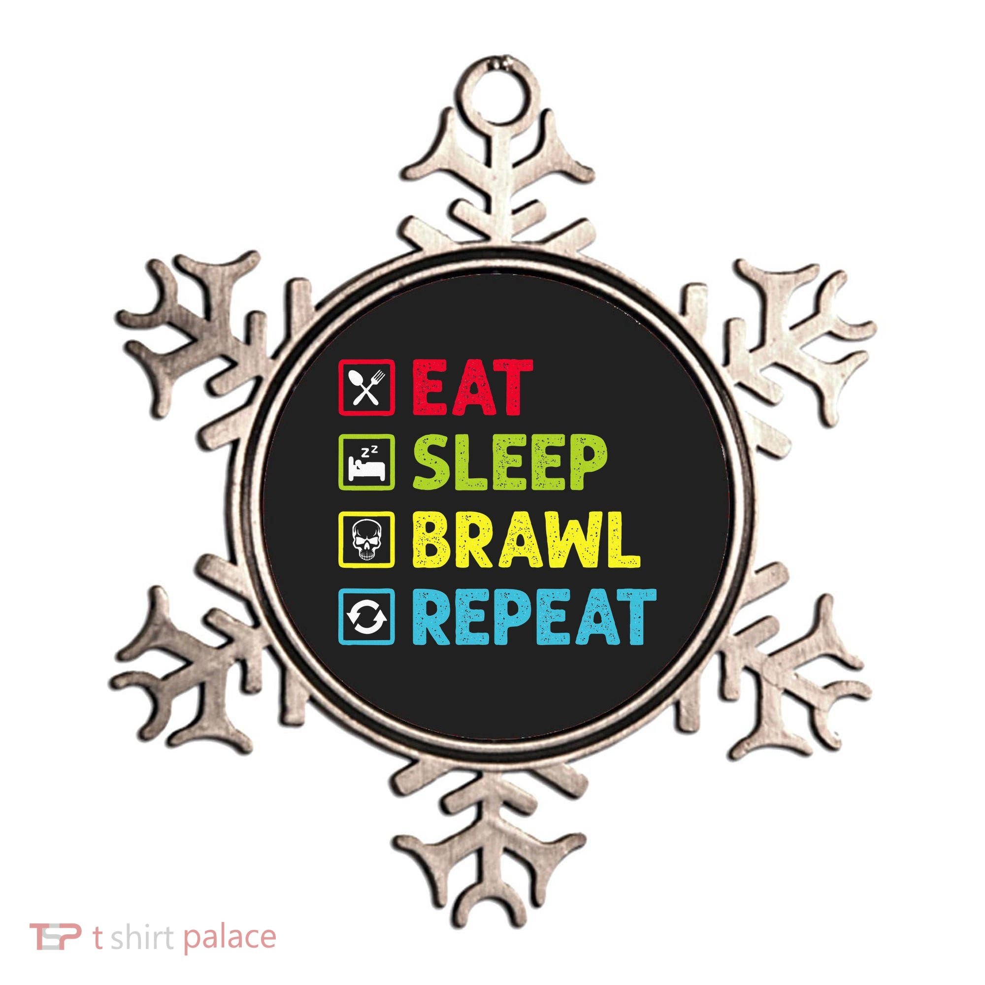 Eat Sleep Brawl Repeat Funny Video Gamer Gaming Ornament
