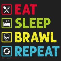 Eat Sleep Brawl Repeat Funny Video Gamer Gaming Golf Towel thumb 3