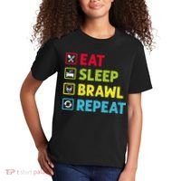 Eat Sleep Brawl Repeat Funny Video Gamer Gaming Kids T-Shirt thumb 2