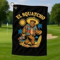 El Squatcho Bigfoot Funny Sasquatch Golf Towel thumb 1