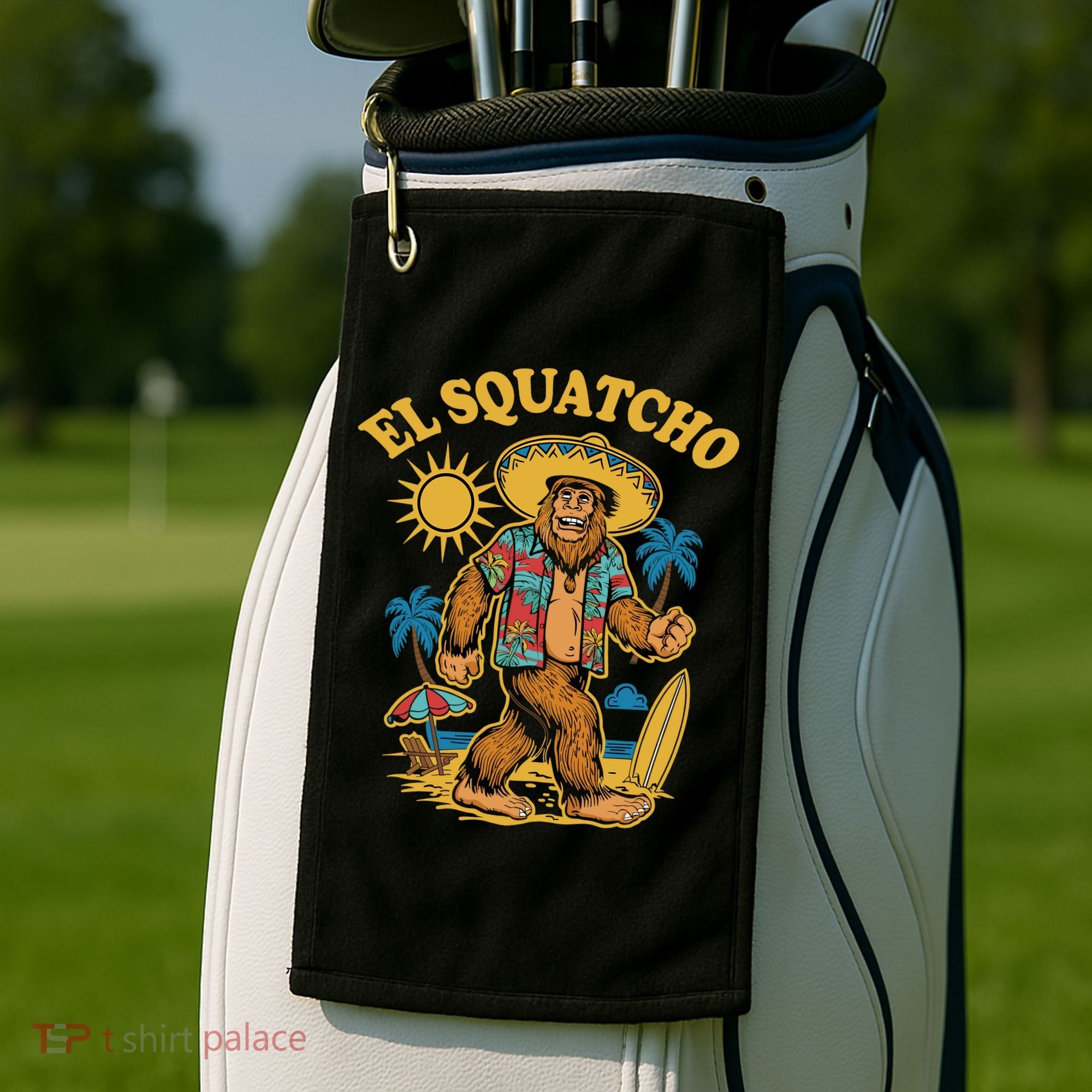 El Squatcho Bigfoot Funny Sasquatch Golf Towel