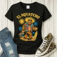 El Squatcho Bigfoot Funny Sasquatch Women's T-Shirt thumb 3