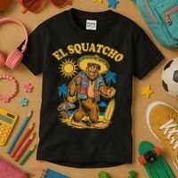 El Squatcho Bigfoot Funny Sasquatch Kids T-Shirt thumb 3