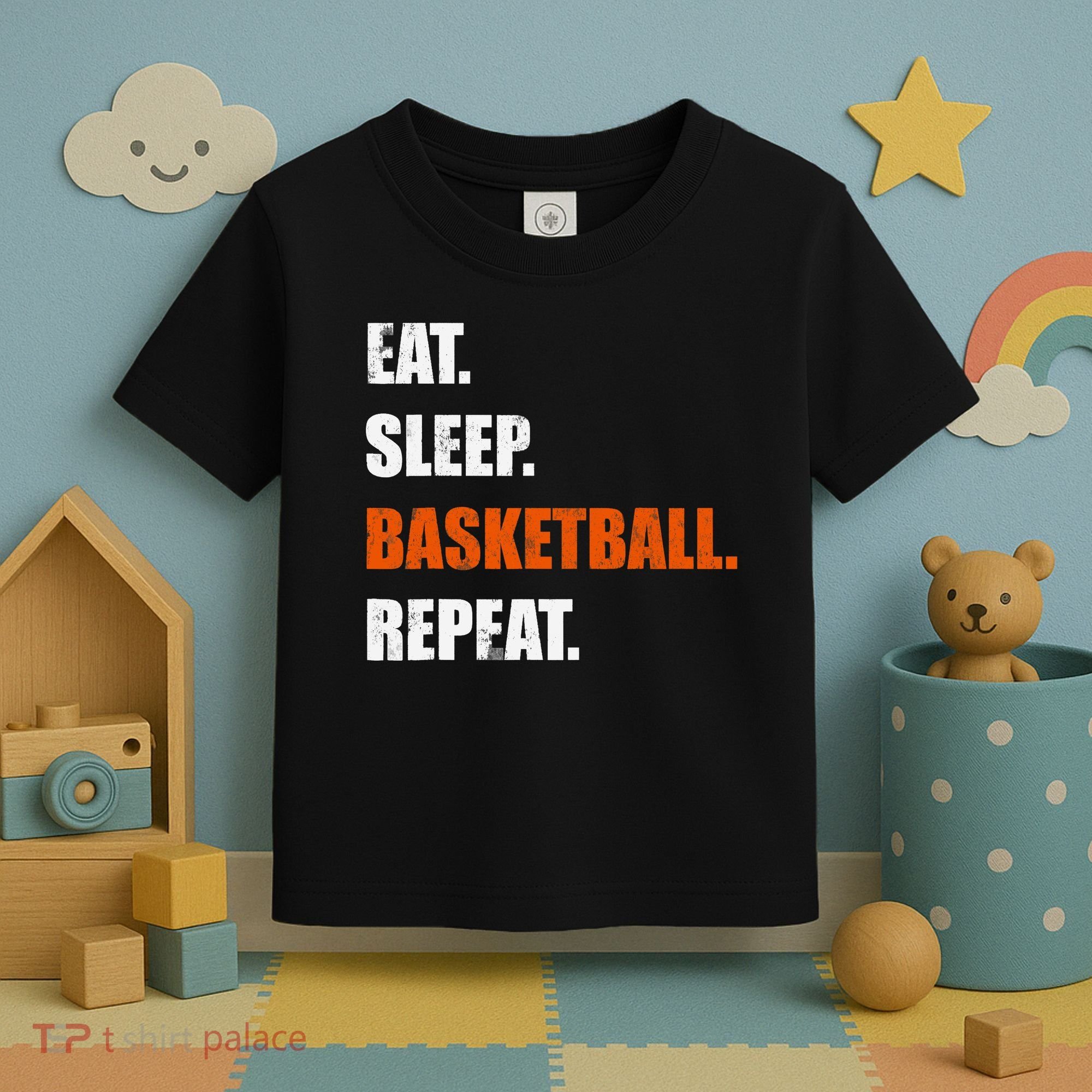 Eat Sleep Basketball Repeat Toddler T-Shirt