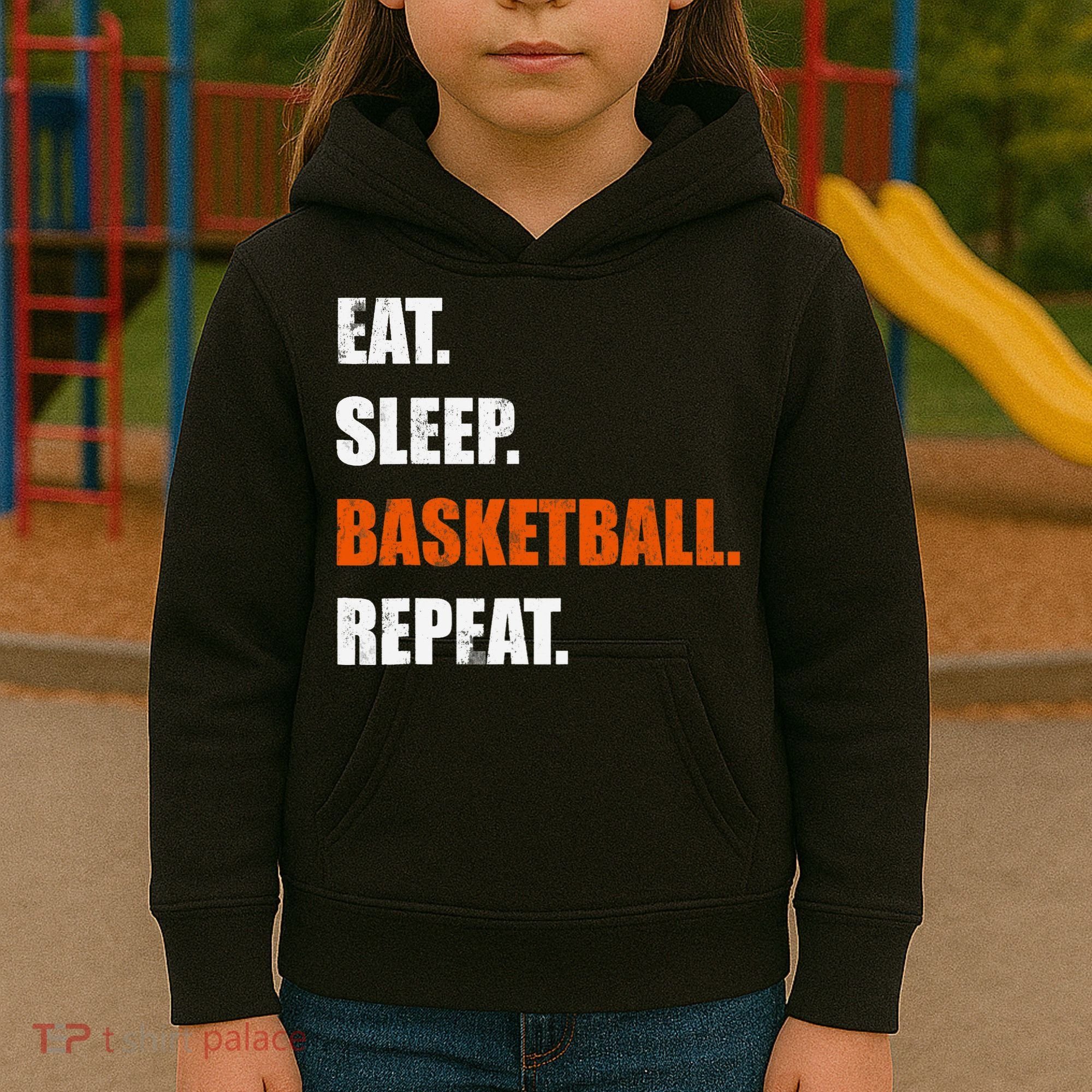 Eat Sleep Basketball Repeat Kids Hoodie