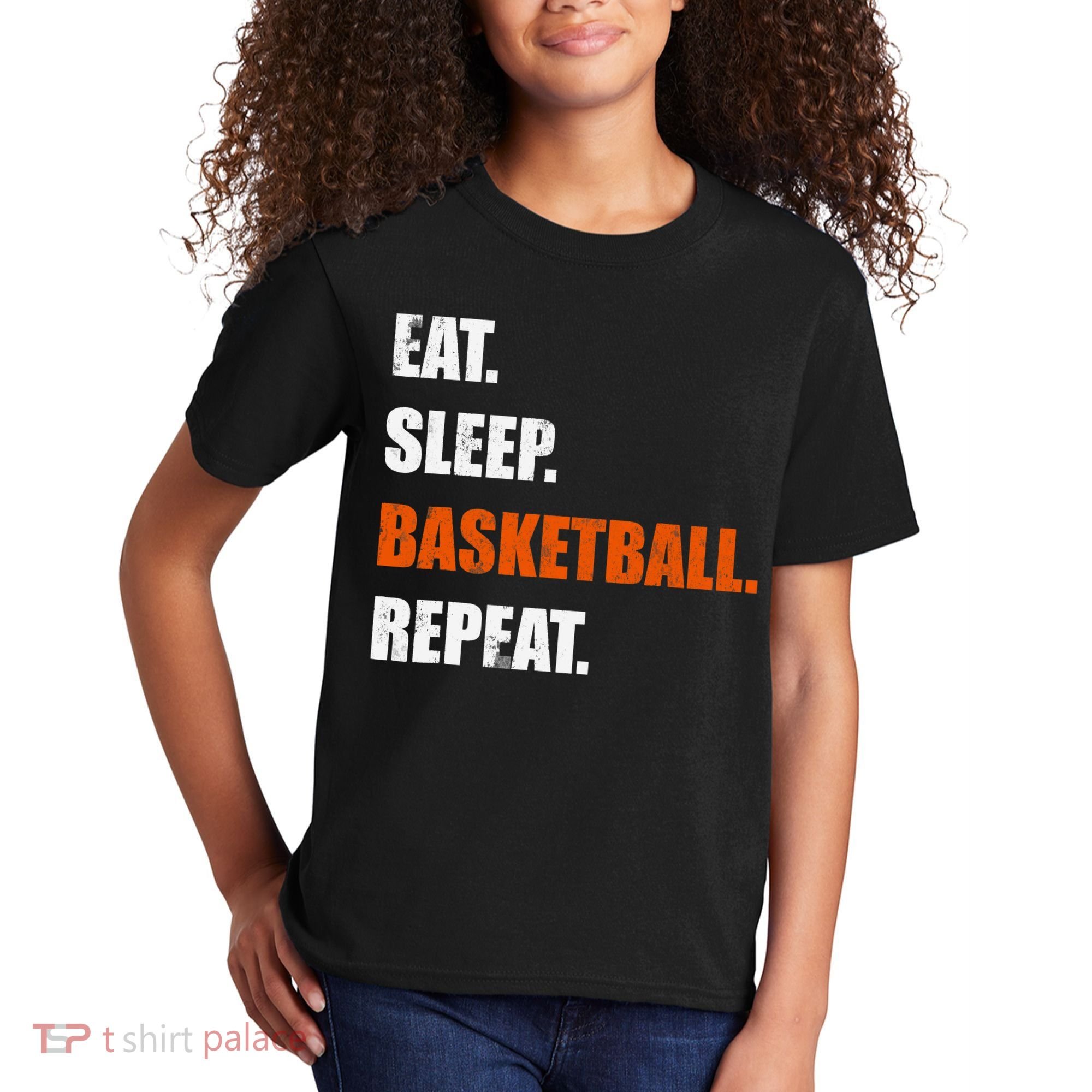 Eat Sleep Basketball Repeat Kids T-Shirt