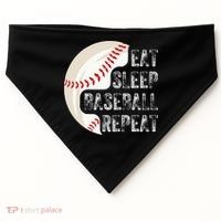 Eat Sleep Baseball Repeat Baseball USA-Made Doggie Bandana thumb 0