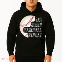 Eat Sleep Baseball Repeat Baseball Hoodie thumb 2