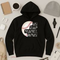 Eat Sleep Baseball Repeat Baseball Hoodie thumb 3