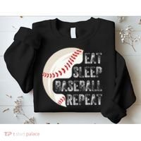 Eat Sleep Baseball Repeat Baseball Sweatshirt thumb 2