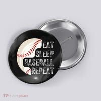 Eat Sleep Baseball Repeat Baseball Button thumb 0
