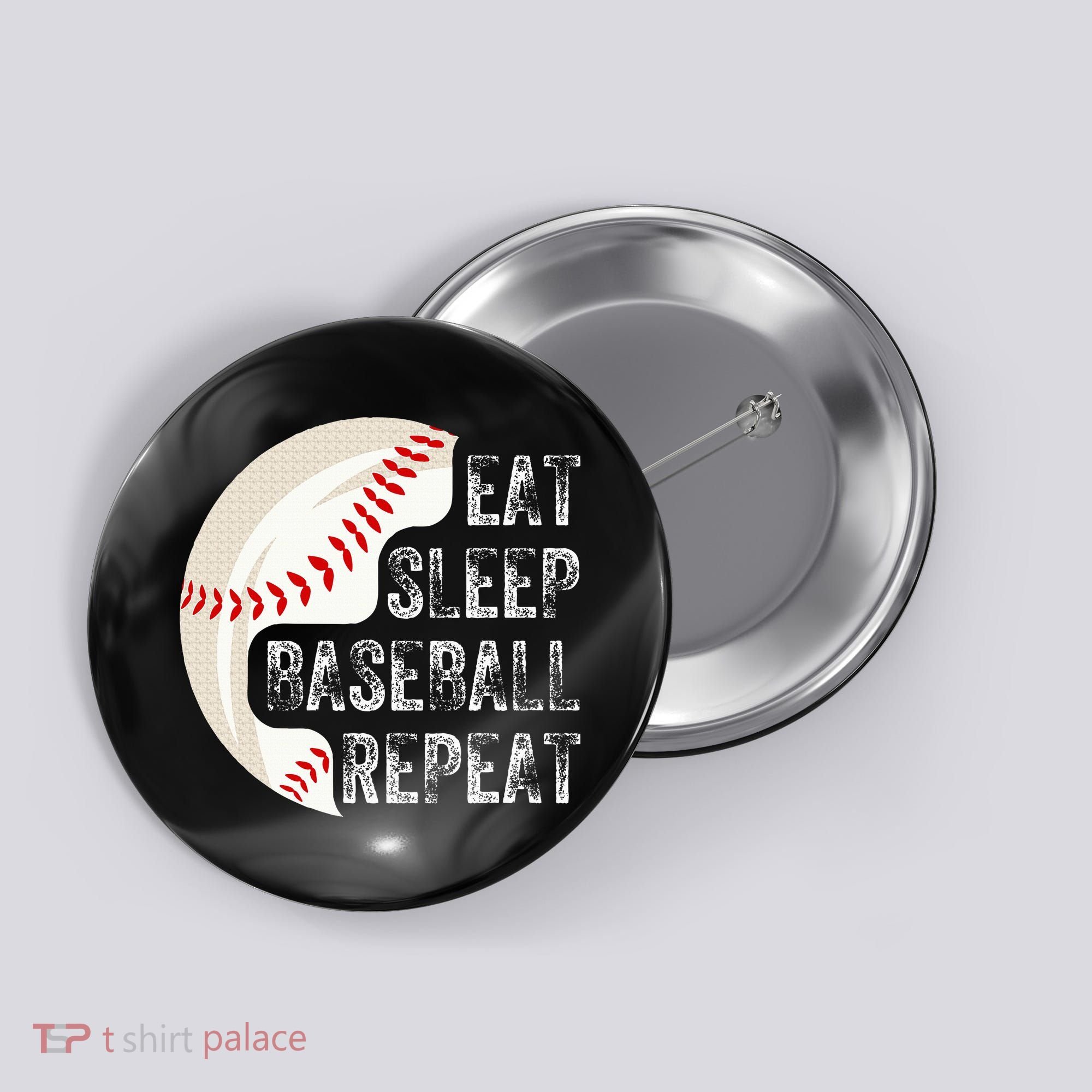 Eat Sleep Baseball Repeat Baseball Button