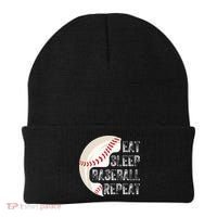 Eat Sleep Baseball Repeat Baseball Beanie thumb 0
