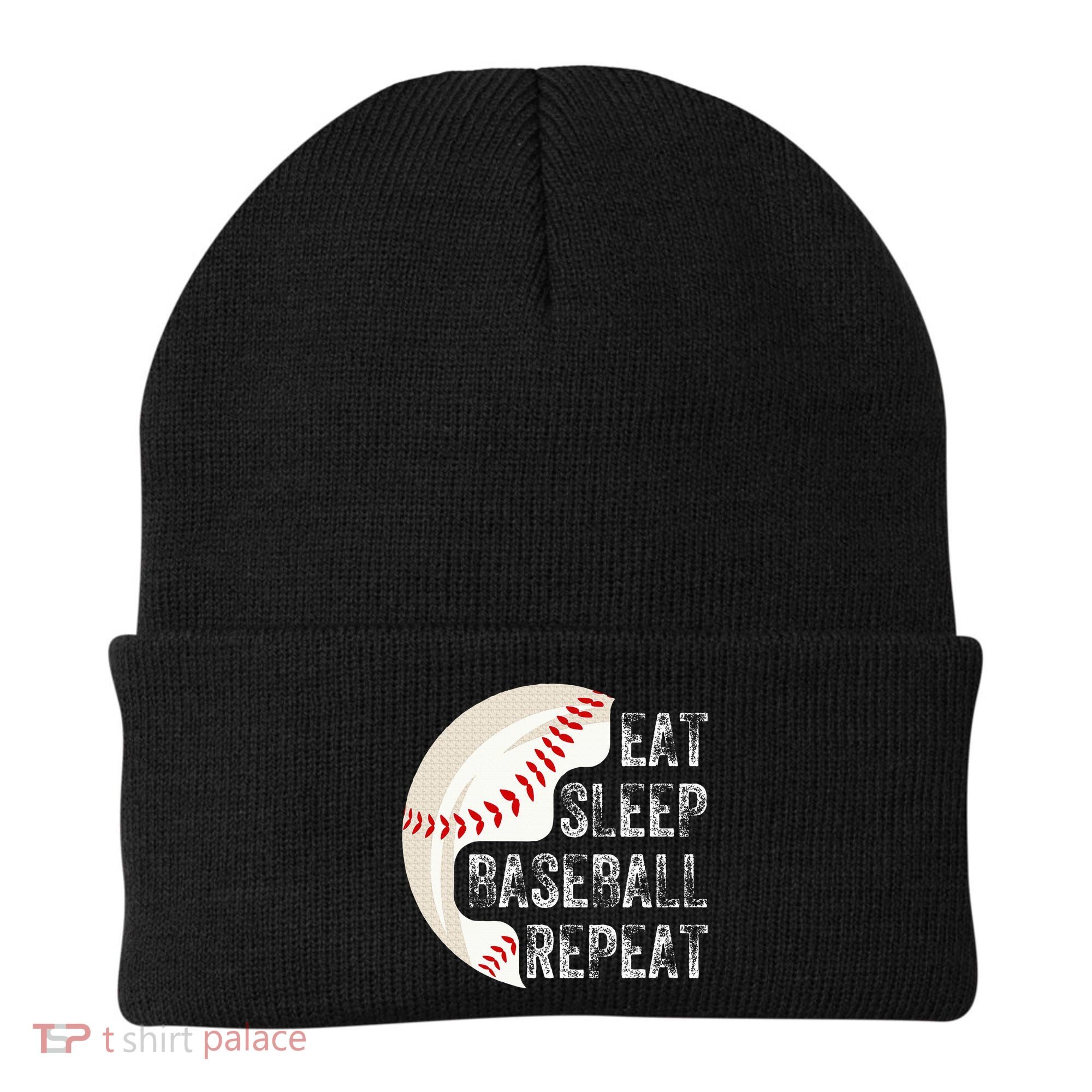 Eat Sleep Baseball Repeat Baseball Beanie