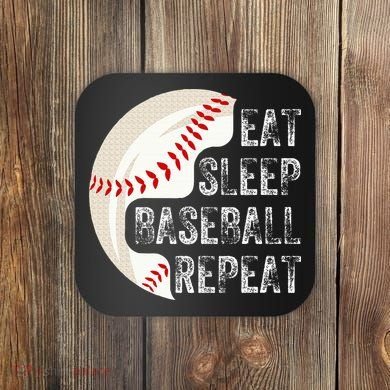 Eat Sleep Baseball Repeat Baseball Coaster