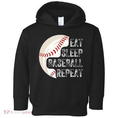 Eat Sleep Baseball Repeat Baseball Toddler Hoodie