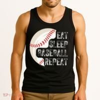Eat Sleep Baseball Repeat Baseball Tank Top thumb 3
