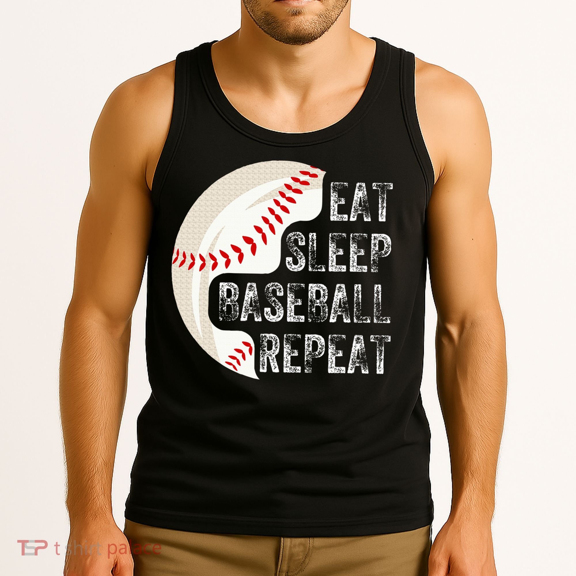 Eat Sleep Baseball Repeat Baseball Tank Top