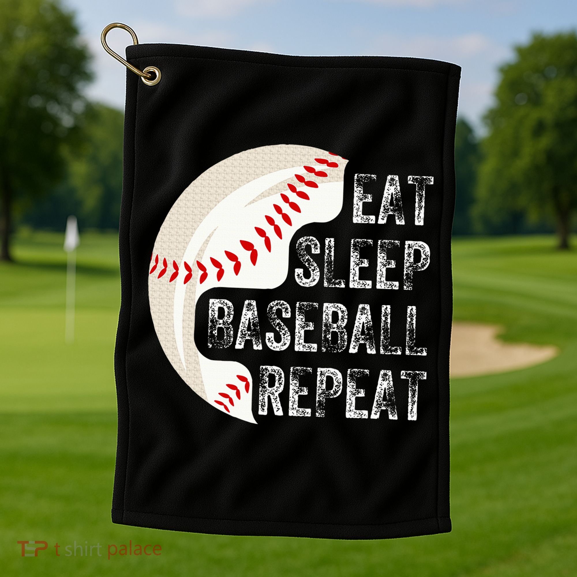 Eat Sleep Baseball Repeat Baseball Golf Towel