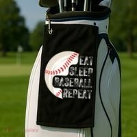 Eat Sleep Baseball Repeat Baseball Golf Towel thumb 2