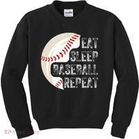Eat Sleep Baseball Repeat Baseball Kids Sweatshirt thumb 0
