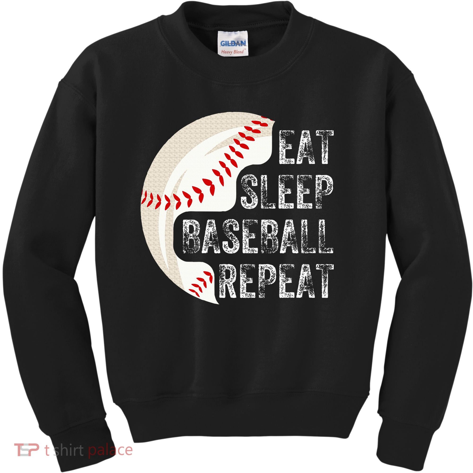 Eat Sleep Baseball Repeat Baseball Kids Sweatshirt