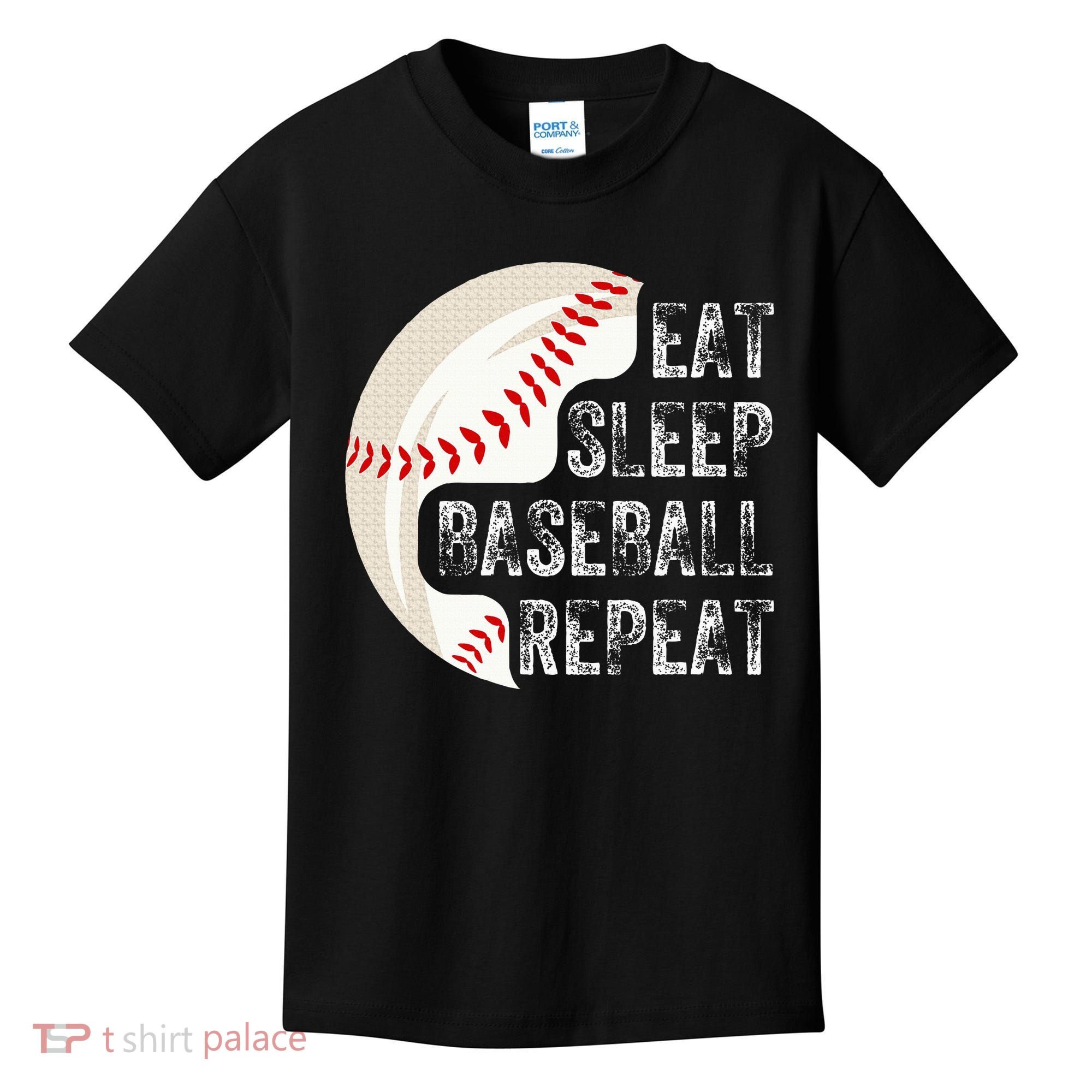 Eat Sleep Baseball Repeat Baseball Kids T-Shirt