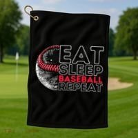 Eat Sleep Baseball Repeat Players Golf Towel thumb 1