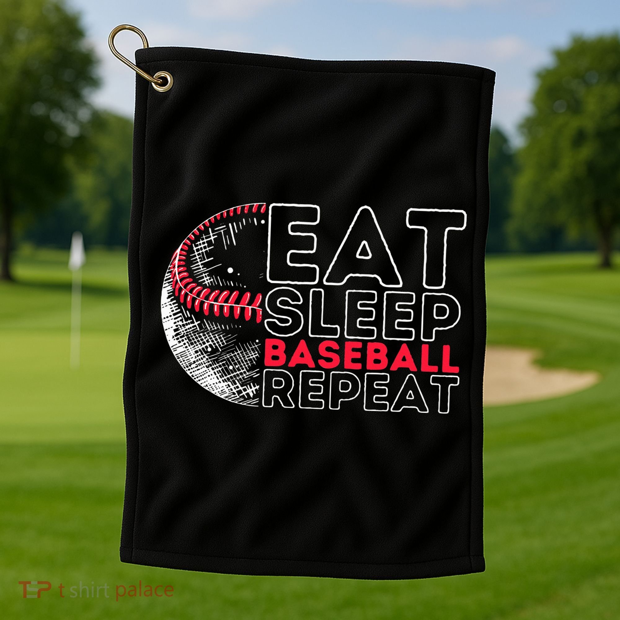 Eat Sleep Baseball Repeat Players Golf Towel