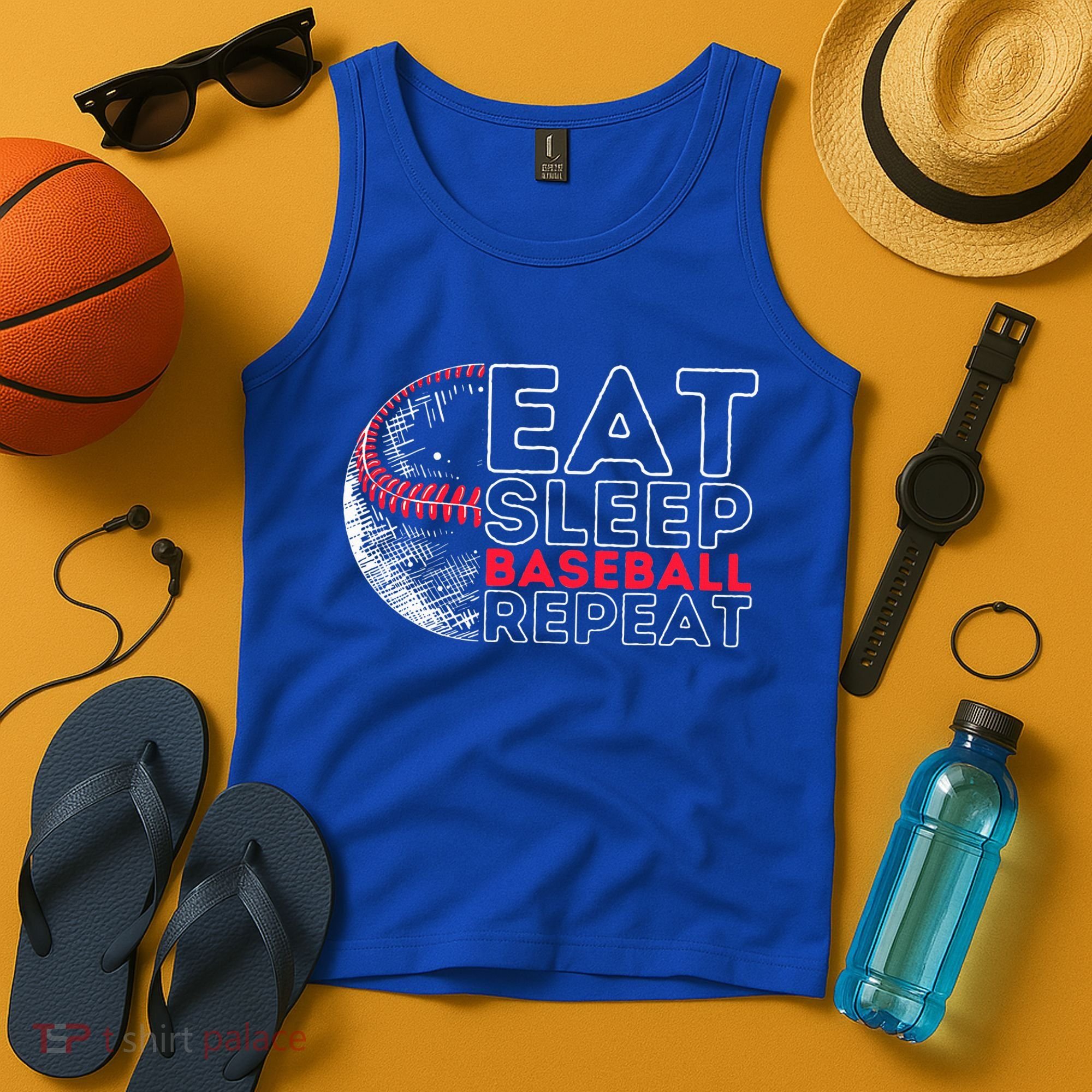 Eat Sleep Baseball Repeat Players Tank Top