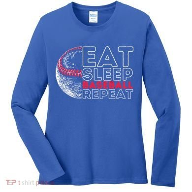 Eat Sleep Baseball Repeat Players Women's Long Sleeve Shirt