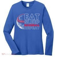 Eat Sleep Baseball Repeat Players Women's Long Sleeve Shirt thumb 0