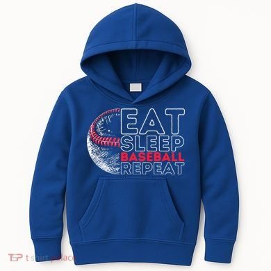 Eat Sleep Baseball Repeat Players Kids Hoodie