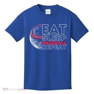 Eat Sleep Baseball Repeat Players Kids T-Shirt