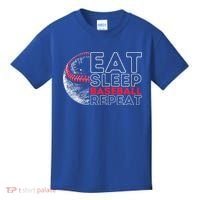 Eat Sleep Baseball Repeat Players Kids T-Shirt thumb 0