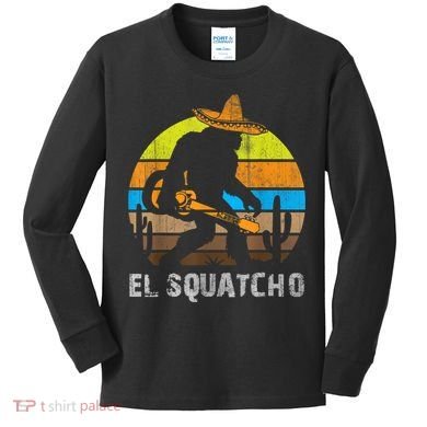 El Squatcho Bigfoot Sasquatch Kids Long Sleeve Shirt