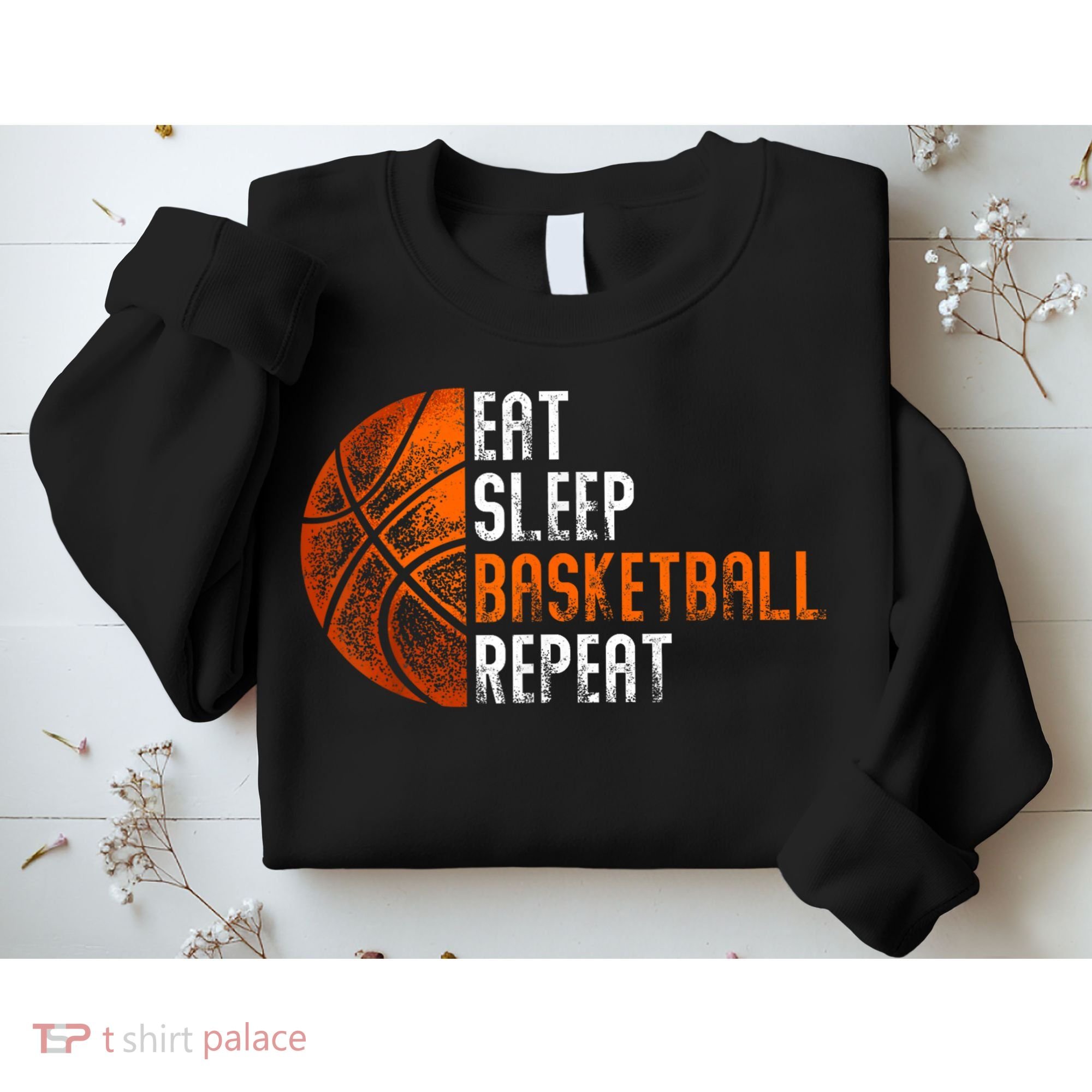 Eat Sleep Basketball Repeat Adults Basketball Sweatshirt