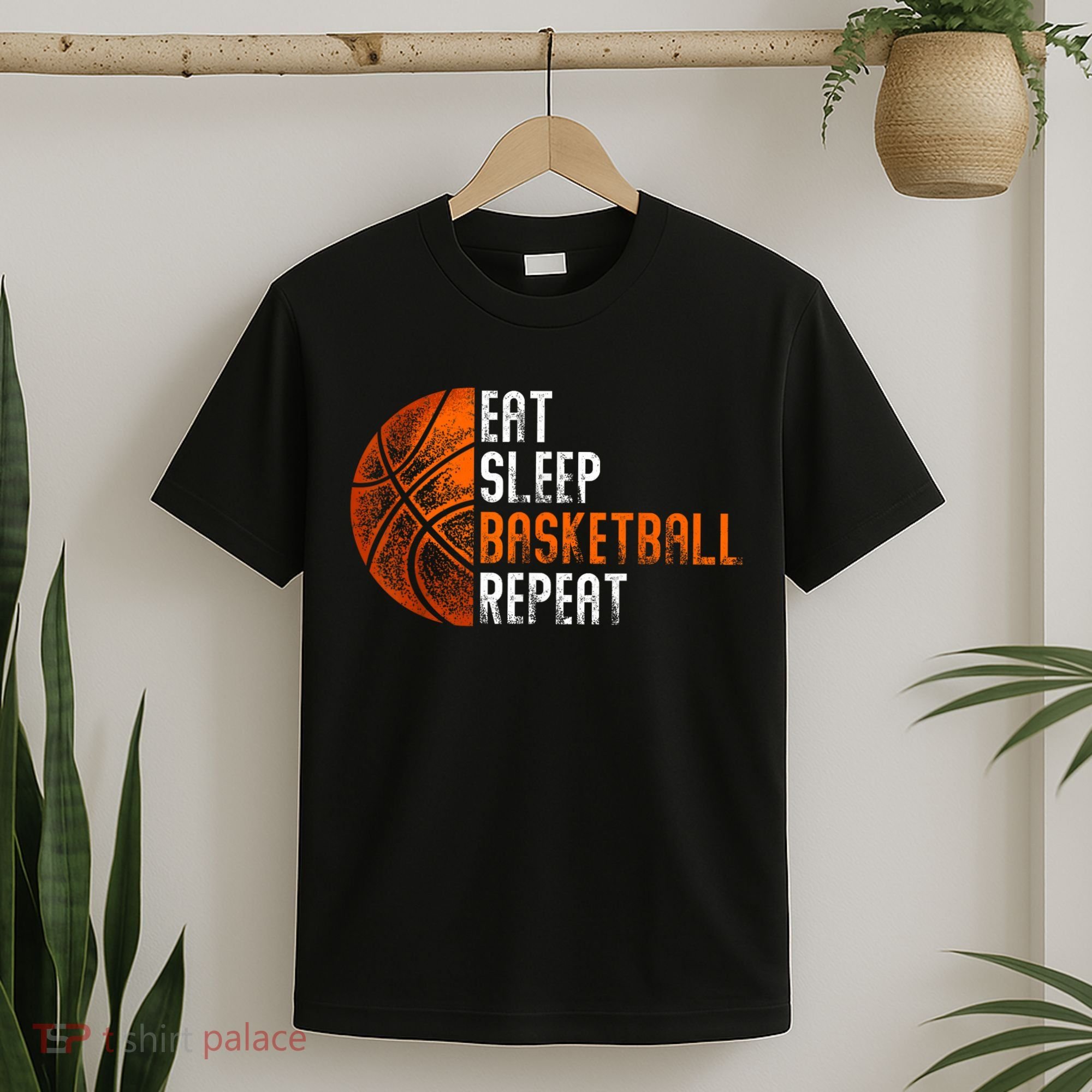 Eat Sleep Basketball Repeat Adults Basketball T-Shirt