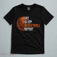 Eat Sleep Basketball Repeat Adults Basketball T-Shirt thumb 5