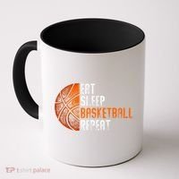 Eat Sleep Basketball Repeat Adults Basketball Coffee Mug thumb 0