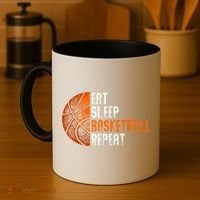 Eat Sleep Basketball Repeat Adults Basketball Coffee Mug thumb 4